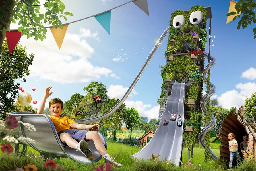 Billund: WOW PARK Entry Ticket - Treehouses, water play, caves, and goats