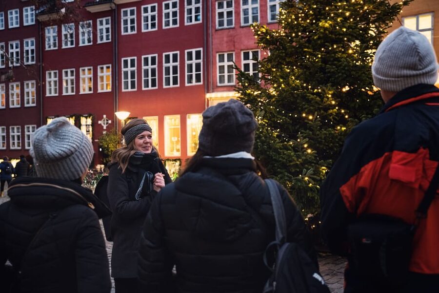 Copenhagen: Christmas Walking Tour with Treats and Drinks - Christmas lights, trees, and a local market